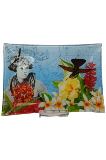 ASSIETTE VIDE POCHE 20*15 CM ANTILLAISE ET FLEURS