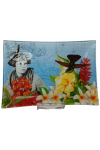 ASSIETTE VIDE POCHE 20*15 CM ANTILLAISE ET FLEURS