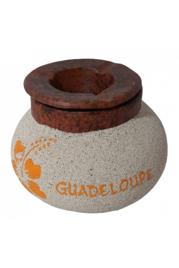 CENDRIER COUPE VENT TERRE CUITE SABLE FLEURE