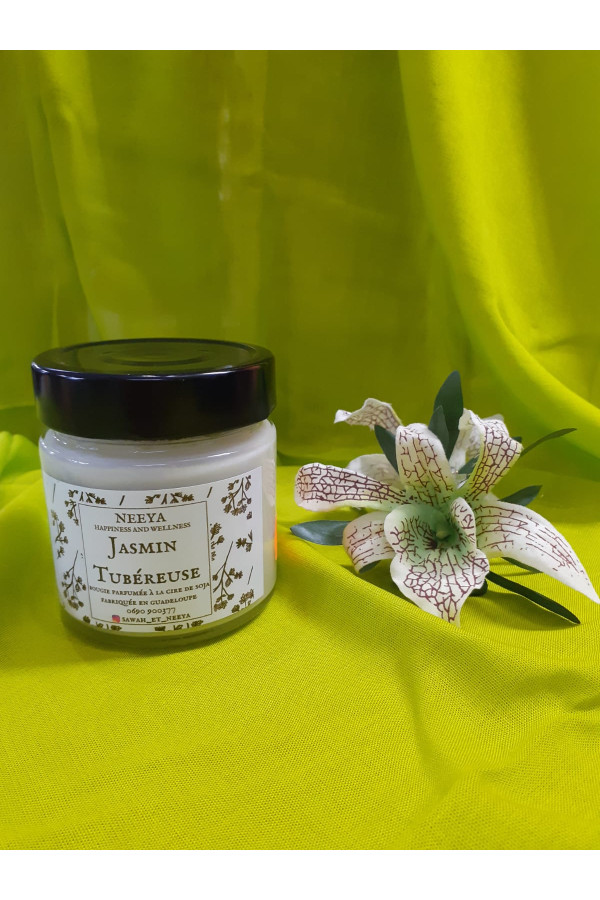 BOUGIE PARFUMEE JASMIN TUBEREUSE 22 ML AVEC DES FLEURS SECH