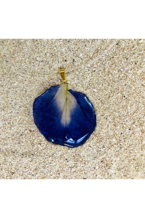 COLLIER PETALE SIMPLE DE CLITORIA MONTE SUR ARGENT/OR