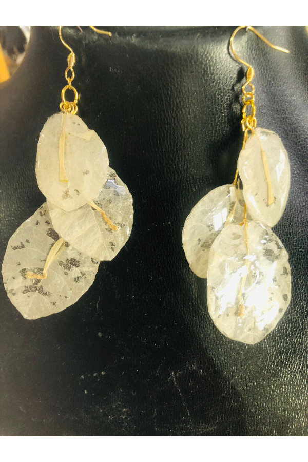BOUCLES D'OREILLES TRIPLE PETALES DE BOUGAINVILLIER