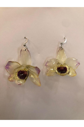 BOUCLE D'OREILLES ORCHIDEES ONCIDIUM