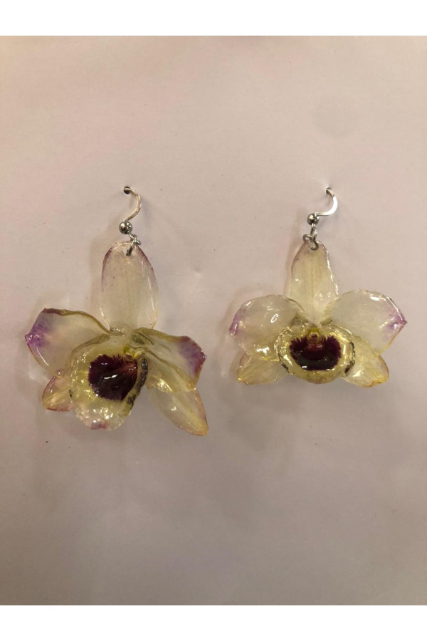 BOUCLE D'OREILLES ORCHIDEES ONCIDIUM