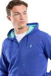 Sweat Zippé Capuche 70% Cot 30%Pol Etoile int Pool Blue