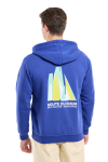 Sweat Zippé Capuche 70% Cot 30%Pol Etoile int Pool Blue