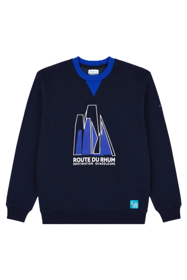 Sweat Col Rond 70% Cot 30%Pol Marine deep