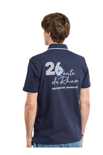 Polo MC Homme Brodé RDR26 95% Coton 5% Elasth Marine Deep
