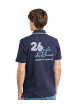 Polo MC Homme Brodé RDR26 95% Coton 5% Elasth Marine Deep