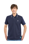 Polo MC Homme Brodé RDR26 95% Coton 5% Elasth Marine Deep
