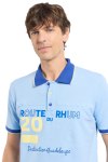 Polo MC Homme Brodé RDR26 95% Coton 5% Elast Placid Blue