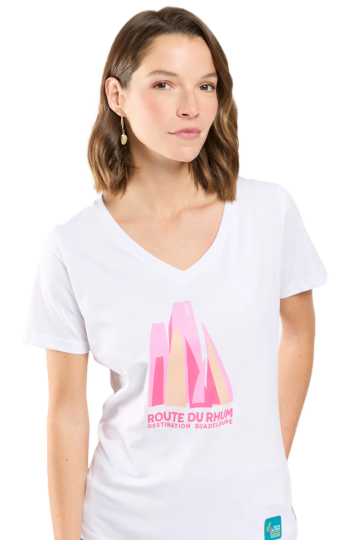 T-shirt sérigraphié RDR26 Destination Guadeloupe Blanc
