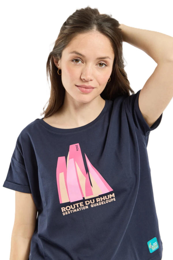 T-shirt coupe loose RDR Destination Guadeloupe Marine Deep