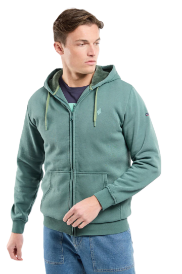 Sweat zippé Capuche molleton mixte RDR26 Silver Pine