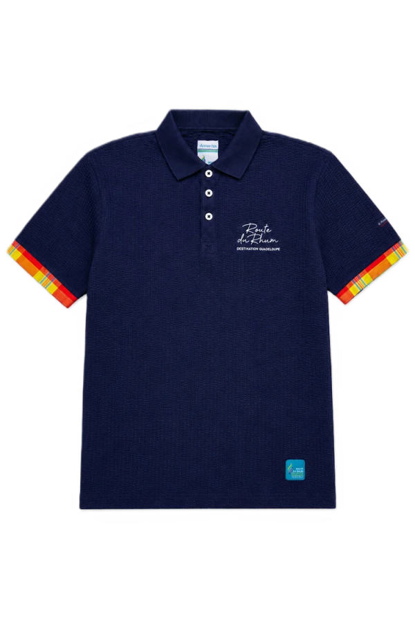 Polo MC Homme RDR26 100% Coton Marine Deep Madras